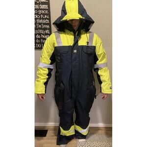 wenaas Winter Insulated Coveralls High Visibility Norway Mens XL Excellent Cond